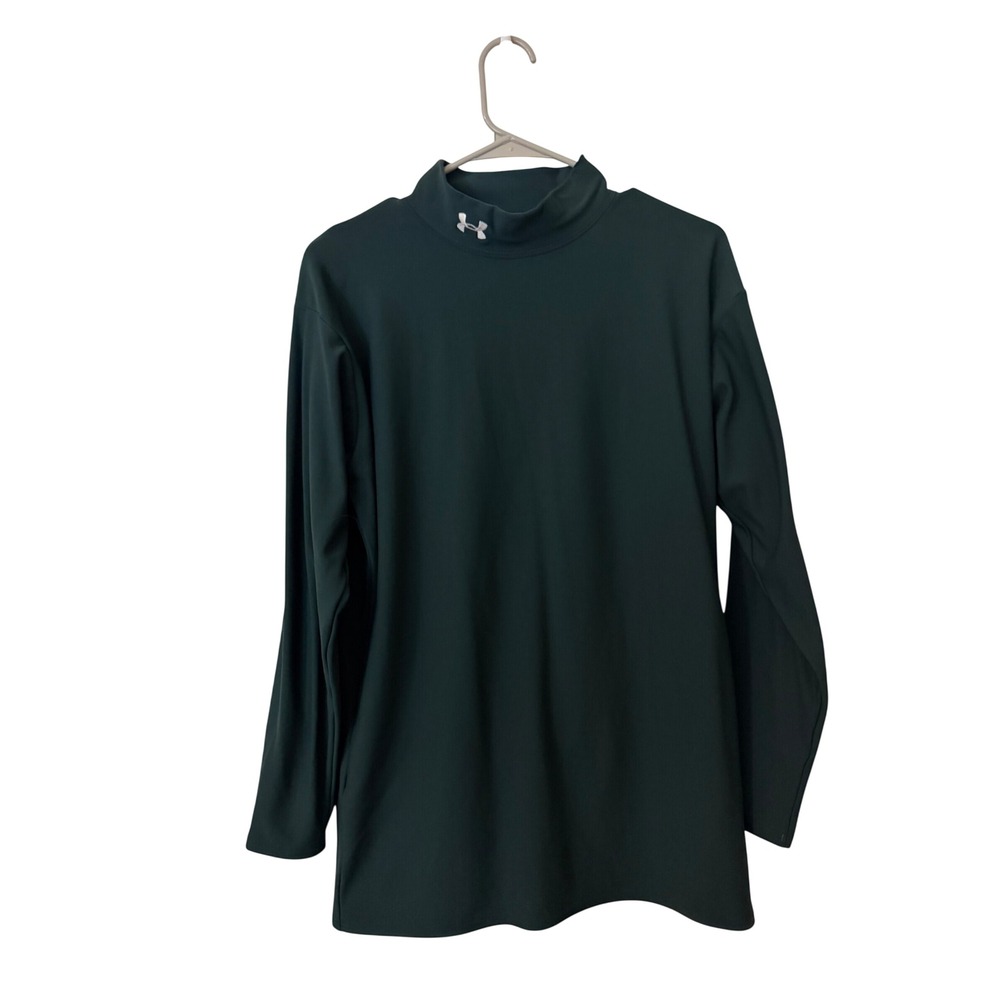 Under Armour ColdGear Mock Neck Shirt Mens XXL Green Long Sleeve Base Layer